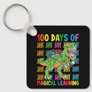 Llavero 100 Días De Aprendizaje Mágico Escuela De Dinosaur