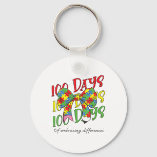 Llavero 100 días de autismo para abrazar la pluma de 100 d