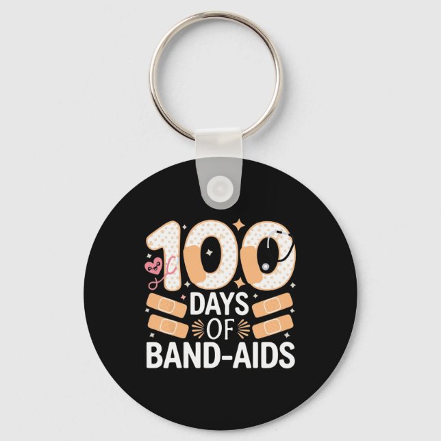Llavero 100 días de ayuda de banda 100ª enfermera escolar  (Anverso)