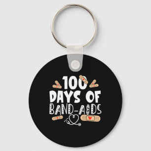 Llavero 100 días de banda-ayuda - enfermera escolar 100 dí