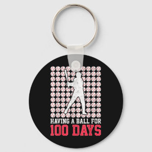 Llavero 100 Días De Béisbol Escolar 100 Días Para Niños