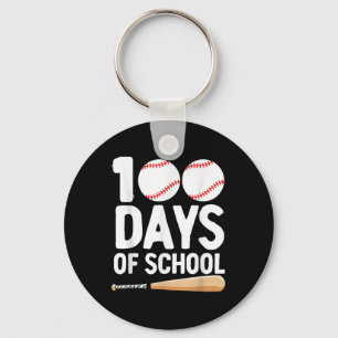 Llavero 100 Días De Béisbol Escolar 100 Días Para Niños