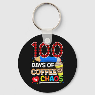 Llavero 100 Días De Café Y Caos - 100° Día De La Escuela