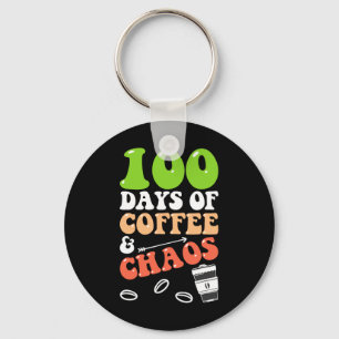 Llavero 100 días de café y caos 100 días de escuela