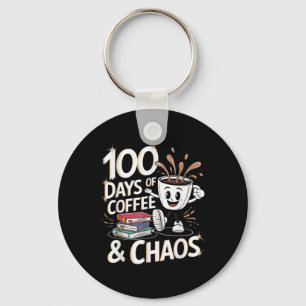 Llavero 100 días de café y caos 100 días de escuela