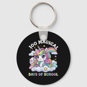 Llavero 100 días de Chicas escolares Unicorn 100th Day Sc