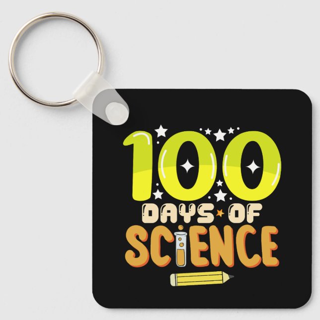 Llavero 100 días de ciencia 100 días de maestro escolar (Anverso)