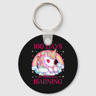 Llavero 100 días de clases de docente de Chicas unicornio