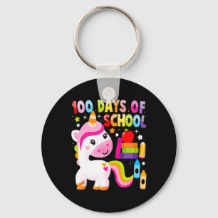 Llavero 100 días de clases de niños Chicas de Unicornio