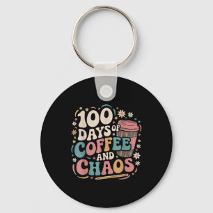 Llavero 100 Días De Coffee Chaos Shirt 100 Día De