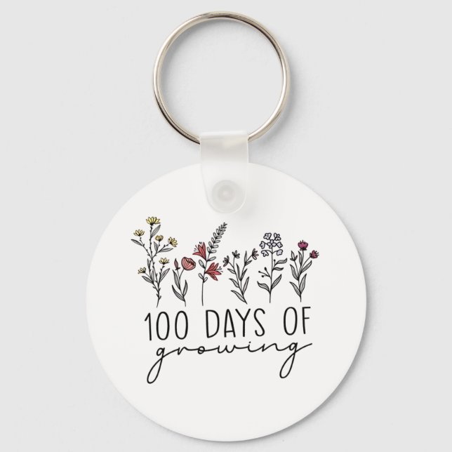 Llavero 100 días de creciente escuela de plantas germinado (Anverso)