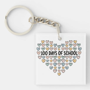 Llavero 💖 100 días de diseño del corazón escolar