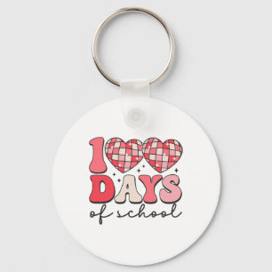 Llavero 100 Días De Escuela Corazones Retro Disco 100º Día