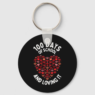Llavero 100 días de escuela de corazón lindo feliz 100 día