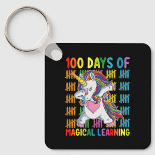 Llavero 100 Días De Escuela De Unicornios De Aprendizaje M