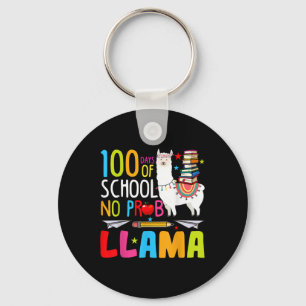 Llavero 100 días de escuela No Probllama Llama Graciosa 10