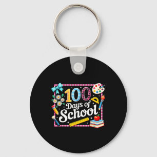 Llavero 100 Días De Escuela Preppy Coquette Lazo Maestra N