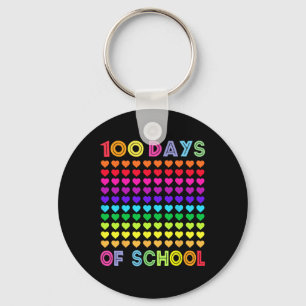 Llavero 100 días de escuela y aún amando los corazones 100