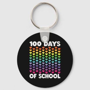 Llavero 100 días de escuela y aún amando los corazones 100