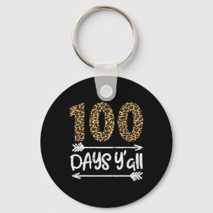 Llavero 100 Días De Escuela Y'all Impresión De Leopardo 10