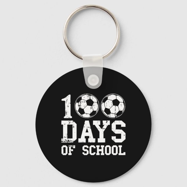 Llavero 100 Días De Fútbol Escolar Para Maestros Y Niños (Anverso)