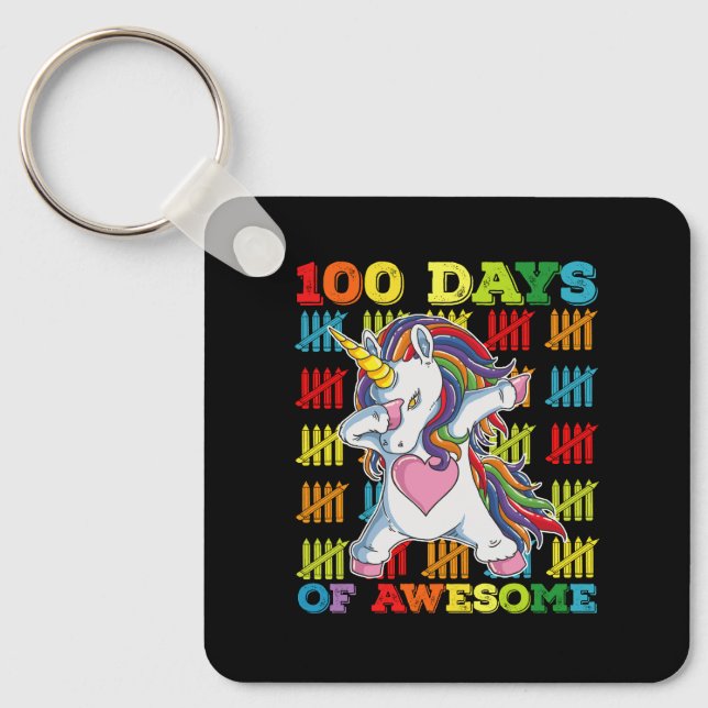 Llavero 100 días de impresionante Unicornio (Anverso)