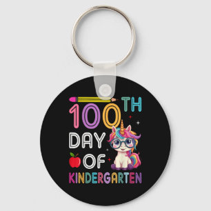 Llavero 100 Días De Jardín De Niños Unicornio 100 Días De