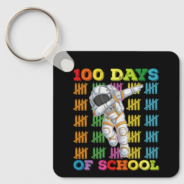 Llavero 100 Días De Maestra Astronauta Escolar (Anverso)