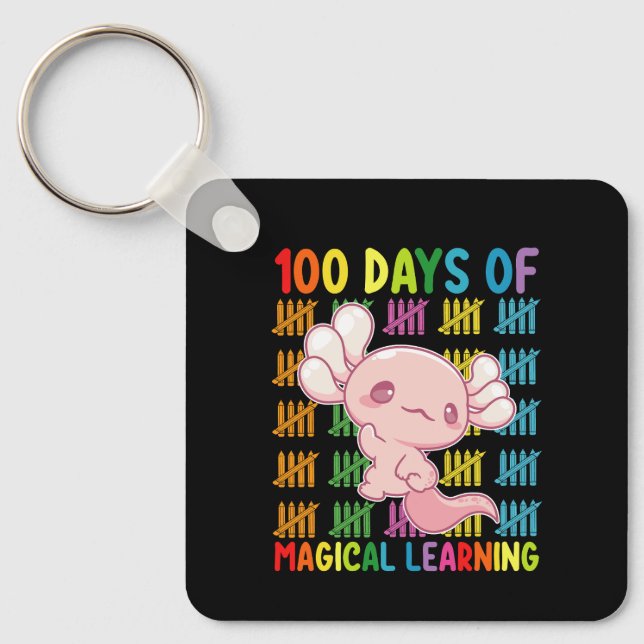 Llavero 100 Días De Magical Learning Axolotl School (Anverso)