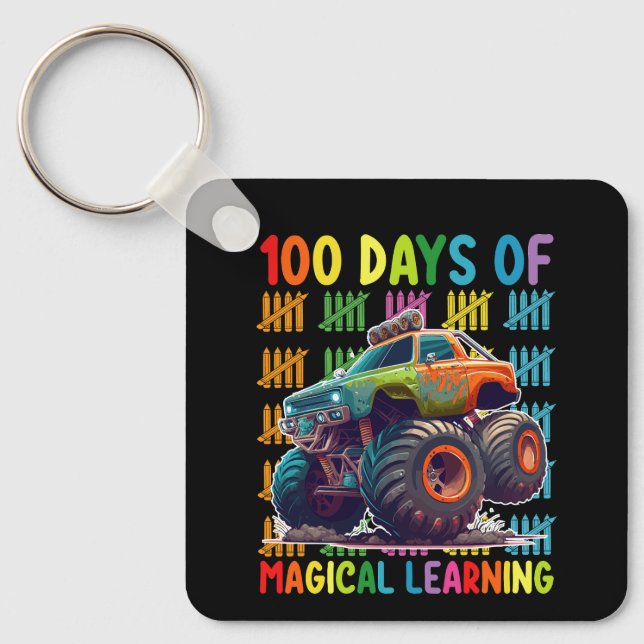 Llavero 100 Días De Magical Learning Monster Truck School (Anverso)
