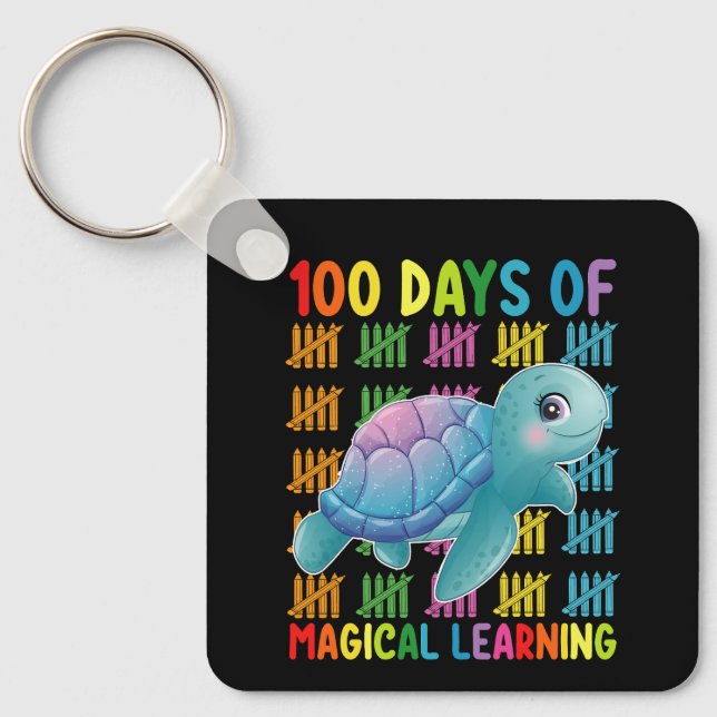Llavero 100 Días De Magical Learning Turtle School (Anverso)