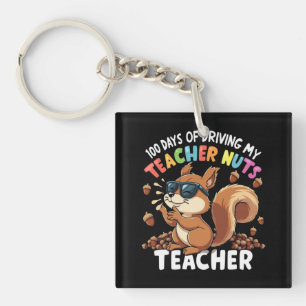 Llavero 100 Días De Manejar A Mi Maestra Ardilla De Nueces