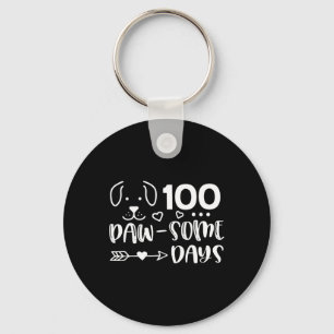 Llavero 100 Días De Pawsomeness Puppy Cute Dog Happy 100 D