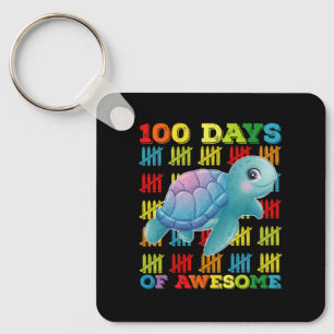 Llavero 100 Días De Tortuga Impresionante 100º Día De Escu