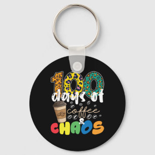 Llavero 100 Días Escolares 100 Días De Café Y