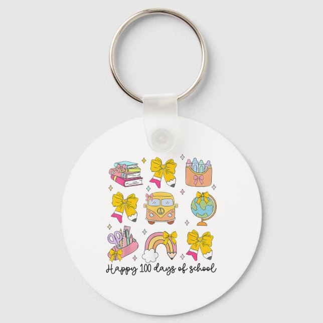 Llavero 100 Días Escolares Bruh Profesores Niños Niños (Anverso)
