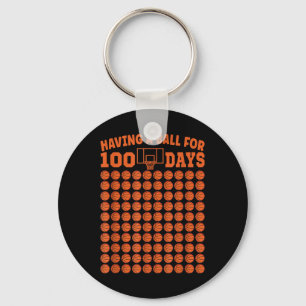 Llavero 100 Días Escolares De Baloncesto 100 Días Para Niñ