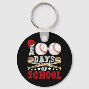 Llavero 100 Días Escolares De Niños Béisbol Maestros