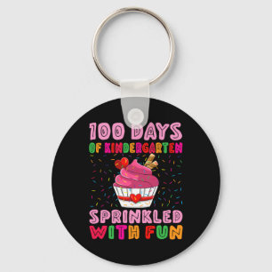 Llavero 100 Días Kindergarten Rociado Con Diversión Cupcak