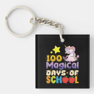 Llavero 100 Días Mágicos De Escuela Maestra Unicornio
