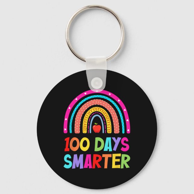 Llavero 100 días más inteligentes del arco iris feliz 100  (Anverso)
