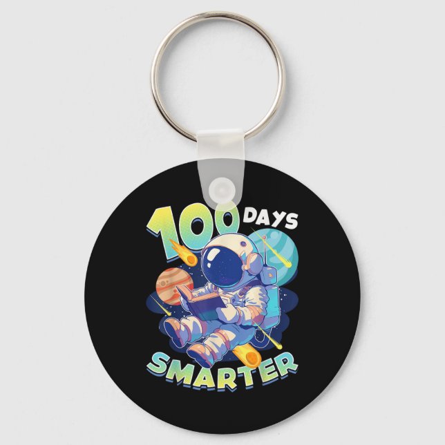 Llavero 100 días más inteligentes espacio astronauta 100 d (Anverso)