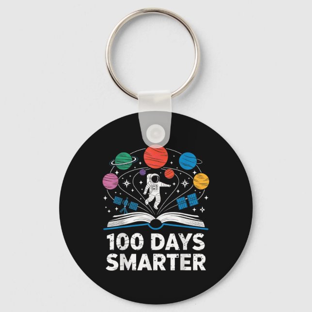 Llavero 100 días más inteligentes espacio astronauta 100 d (Anverso)