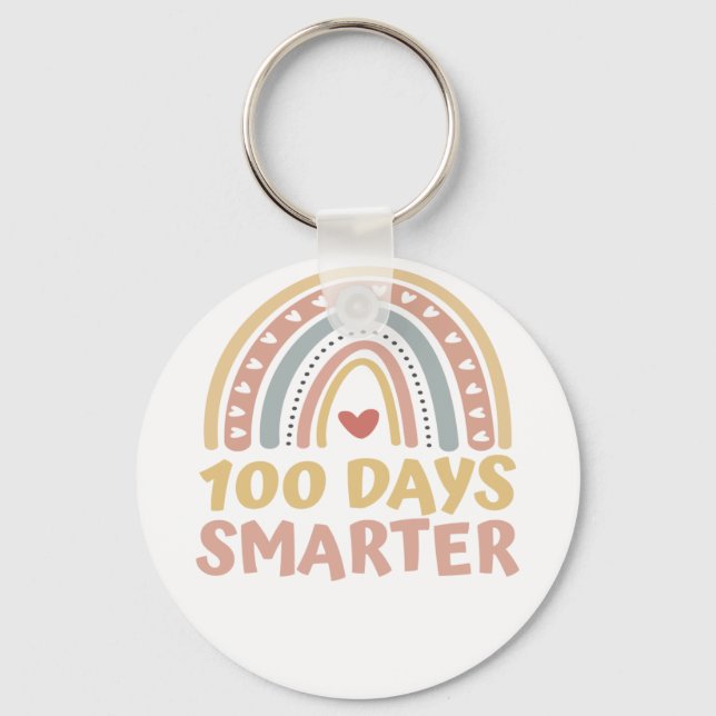 Llavero 100 días más inteligentes para el arco iris escola (Anverso)