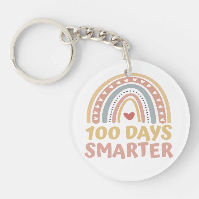 Llavero 100 días más inteligentes para el arco iris escola (Frente)