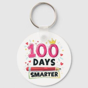 Llavero 100 días más inteligentes para el profesor escolar