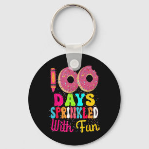 Llavero 100 días salpicados con donuts divertidos Feliz 10