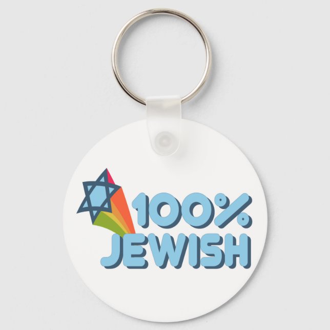 Llavero 100% JUDÍO + Magen David (Anverso)