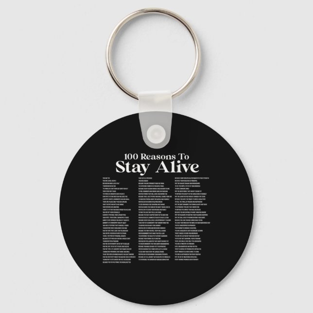 Llavero 100 Reasons To Stay Alive Suicide Prevention 988 P (Anverso)