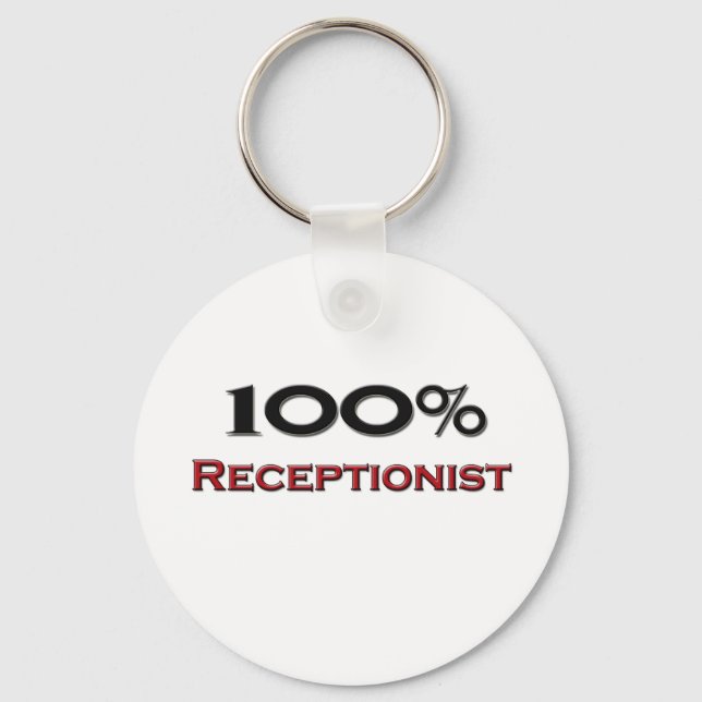 Llavero 100% Recepcionista (Anverso)